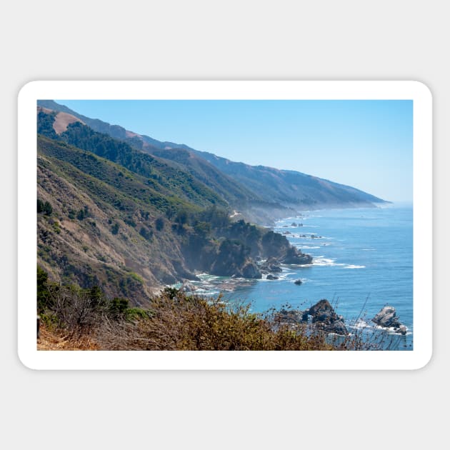 Looking South Along The Central California Coast Sticker by KirtTisdale